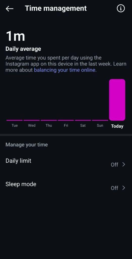 محدود کردن زمان در اینستاگرام