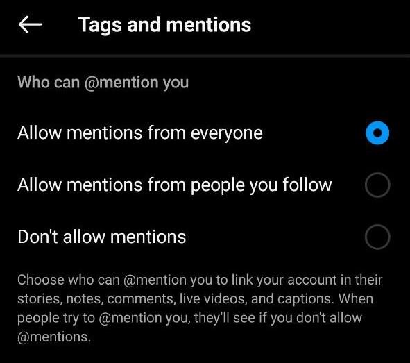 آموزش منشن اینستاگرام