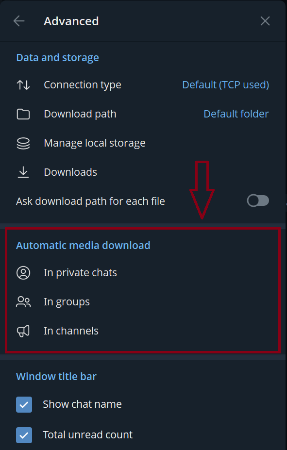 غیرفعال کردن دانلود خودکار تلگرام