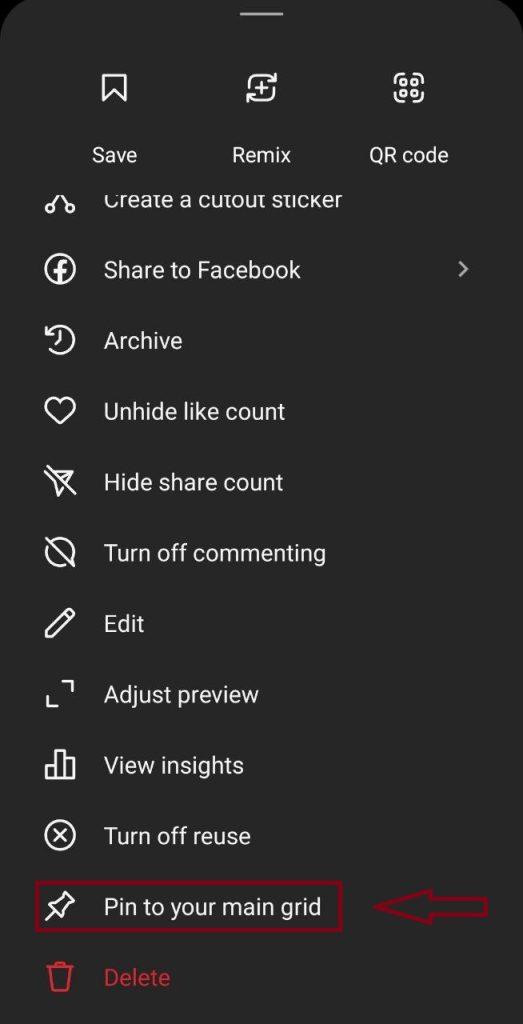 پین کردن پست اینستاگرام