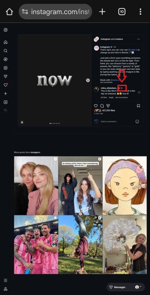 آموزش کپی کردن لینک کامنت اینستاگرام